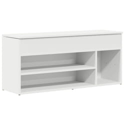 vidaXL Shoe Bench White 102x30.5x45 cm Engineered Wood bench - white
