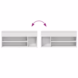 vidaXL Shoe Bench White 102x30.5x45 cm Engineered Wood bench - white - Additional view 4