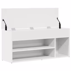 vidaXL Shoe Bench White 102x30.5x45 cm Engineered Wood bench - white - Additional view 8