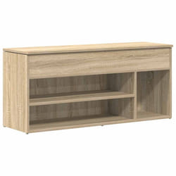 vidaXL Shoe Bench White 102x30.5x45 cm Engineered Wood bench - sonoma oak