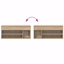 vidaXL Shoe Bench White 102x30.5x45 cm Engineered Wood bench - sonoma oak