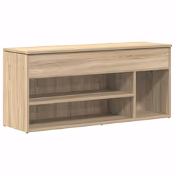 vidaXL Shoe Bench White 102x30.5x45 cm Engineered Wood bench - sonoma oak - Additional view 4