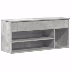 vidaXL Shoe Bench White 102x30.5x45 cm Engineered Wood bench - concrete grey