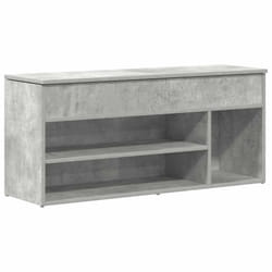 vidaXL Shoe Bench White 102x30.5x45 cm Engineered Wood bench - concrete grey
