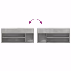 vidaXL Shoe Bench White 102x30.5x45 cm Engineered Wood bench - concrete grey - Additional view 5