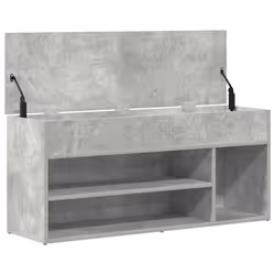 vidaXL Shoe Bench White 102x30.5x45 cm Engineered Wood bench - concrete grey - Additional view 8