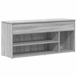 vidaXL Shoe Bench White 102x30.5x45 cm Engineered Wood bench - grey sonoma