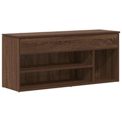 vidaXL Shoe Bench White 102x30.5x45 cm Engineered Wood bench - brown oak