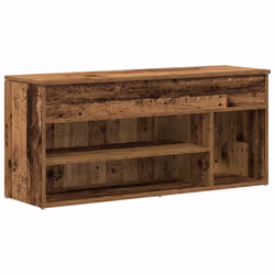 vidaXL Shoe Bench White 102x30.5x45 cm Engineered Wood bench - old wood