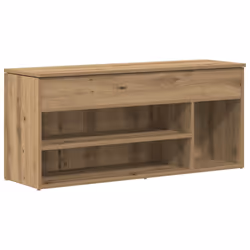 vidaXL Shoe Bench White 102x30.5x45 cm Engineered Wood bench - artisian oak