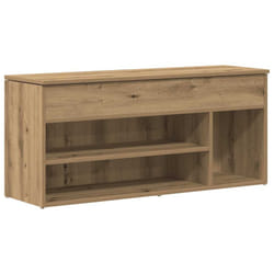 vidaXL Shoe Bench White 102x30.5x45 cm Engineered Wood bench - artisian oak