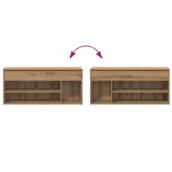 vidaXL Shoe Bench White 102x30.5x45 cm Engineered Wood bench - artisian oak - Additional view 6