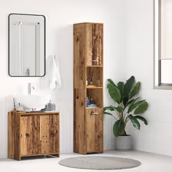 vidaXL Bathroom Cabinet Old Wood 30x30x183.5 cm Engineered Wood - Additional view 2