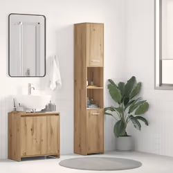vidaXL Bathroom Cabinet Artisan Oak 30x30x183.5 cm Engineered Wood - Additional view 2