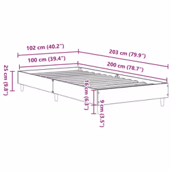 vidaXL Bed Frame No Mattress Black 140x190 cm Engineered Wood - brown oak, 100 x 200 cm