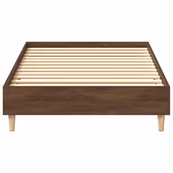 vidaXL Bed Frame No Mattress Black 140x190 cm Engineered Wood - brown oak, 90 x 200 cm - Additional view 4