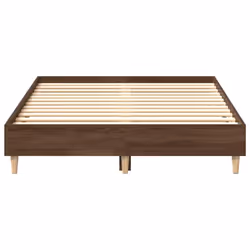 vidaXL Bed Frame No Mattress Black 140x190 cm Engineered Wood - brown oak, 120 x 190 cm - Additional view 4