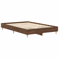 vidaXL Bed Frame No Mattress Black 140x190 cm Engineered Wood - brown oak, 120 x 190 cm - Additional view 6