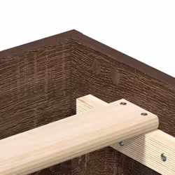vidaXL Bed Frame No Mattress Black 140x190 cm Engineered Wood - brown oak, 120 x 190 cm - Additional view 7