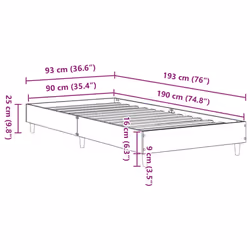 vidaXL Bed Frame No Mattress Black 140x190 cm Engineered Wood - brown oak, 90 x 190 cm
