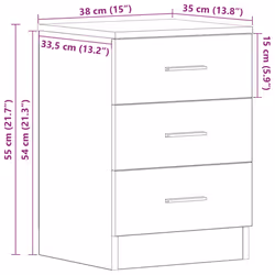 vidaXL 1/2x Bedside Cabinet Chipboard Bedroom Nightstand Stand Multi Colours - old wood, 1 pcs - Additional view 10