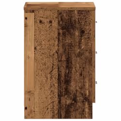 vidaXL 1/2x Bedside Cabinet Chipboard Bedroom Nightstand Stand Multi Colours - old wood, 1 pcs - Additional view 4