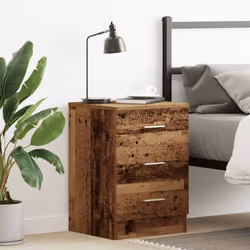 vidaXL 1/2x Bedside Cabinet Chipboard Bedroom Nightstand Stand Multi Colours - old wood, 1 pcs - Additional view 9