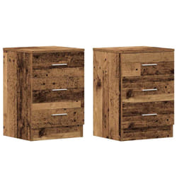 vidaXL 1/2x Bedside Cabinet Chipboard Bedroom Nightstand Stand Multi Colours - old wood, 2 pcs