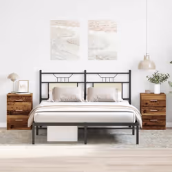 vidaXL 1/2x Bedside Cabinet Chipboard Bedroom Nightstand Stand Multi Colours - old wood, 2 pcs