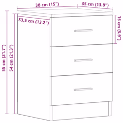 vidaXL 1/2x Bedside Cabinet Chipboard Bedroom Nightstand Stand Multi Colours - old wood, 2 pcs