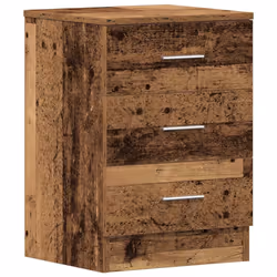 vidaXL 1/2x Bedside Cabinet Chipboard Bedroom Nightstand Stand Multi Colours - old wood, 2 pcs - Additional view 5