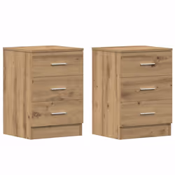 vidaXL 1/2x Bedside Cabinet Chipboard Bedroom Nightstand Stand Multi Colours - artisan oak, 2 pcs