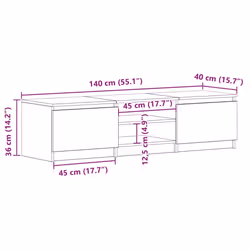 vidaXL TV Cabinet Engineered Wood TV Unit Media Centre Stand Multi Colours - artisian oak - Additional view 3