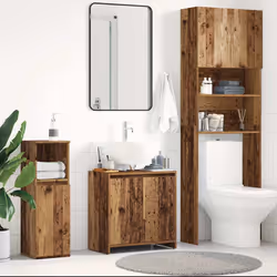 vidaXL Bathroom Cabinet Engineered Wood Organiser Storage Shelf Multi Colours - old wood - Additional view 2