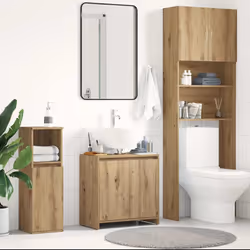 vidaXL Bathroom Cabinet Engineered Wood Organiser Storage Shelf Multi Colours - artisan oak - Additional view 2