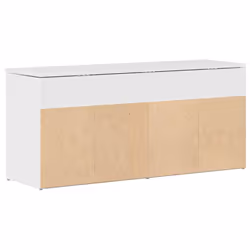 vidaXL Shoe Bench White 102x30.5x45 cm Engineered Wood bench - high gloss white
