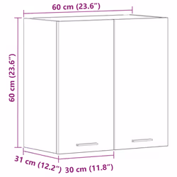 vidaXL Kitchen Wall CabinetÂ Concrete GreyÂ 60x31x60 cm Engineered Wood