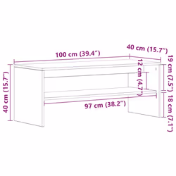 vidaXL TV Cabinet Black 100x40x40 cm Engineered Wood tv stand tv sideboard - black, 100 x 40 x 40 cm - Additional view 9