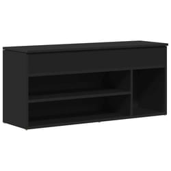 vidaXL Shoe Bench White 102x30.5x45 cm Engineered Wood bench - black