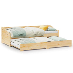 vidaXL Daybed with Trundle without Mattress IRUN 90x200 cm sofa bed - brown
