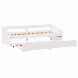 vidaXL Daybed with Trundle without Mattress IRUN 90x200 cm sofa bed - white - Additional view 5
