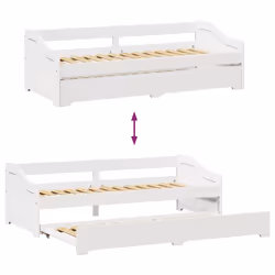 vidaXL Daybed with Trundle without Mattress IRUN 90x200 cm sofa bed - white - Additional view 9