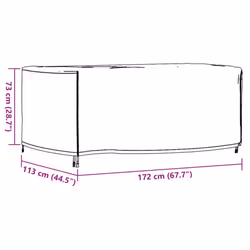 vidaXL Garden Furniture Covers Outdoor Table Cover 2 pcs Black Waterproof 420D - 172 x 113 x 73 cm