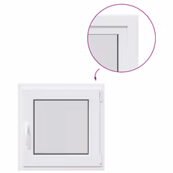 vidaXL Basement Window RISOR 50x50 cm Tilt&Turn DIN Right White egress window
