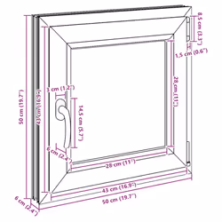 vidaXL Basement Window RISOR 50x50 cm Tilt&Turn DIN Right White egress window