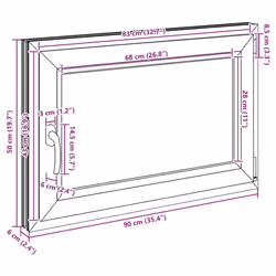 vidaXL Basement Window RISOR 90x50 cm Tilt&Turn DIN Right White egress window