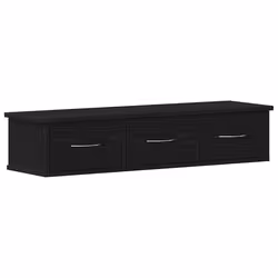 vidaXL Wall-mounted Drawer Shelf Wall Rack Storage Cabinet Engineered Wood - black oak