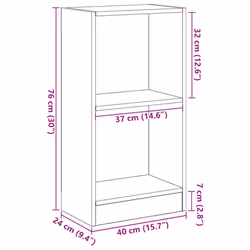 vidaXL Book Cabinet Display Rack Bookshelf Storage Shelf Rack Engineered Wood - 76 cm/ 40 cm - Additional view 9