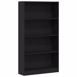 vidaXL Bookshelf Standing Shelf Storage Rack Book Cabinet Engineered Wood - black oak, 80 x 24 x 143 cm