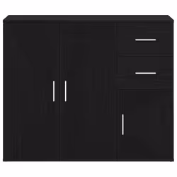 vidaXL Sideboard Black Oak 91x29.5x75 cm Engineered Wood cabinet cupboard - Additional view 5